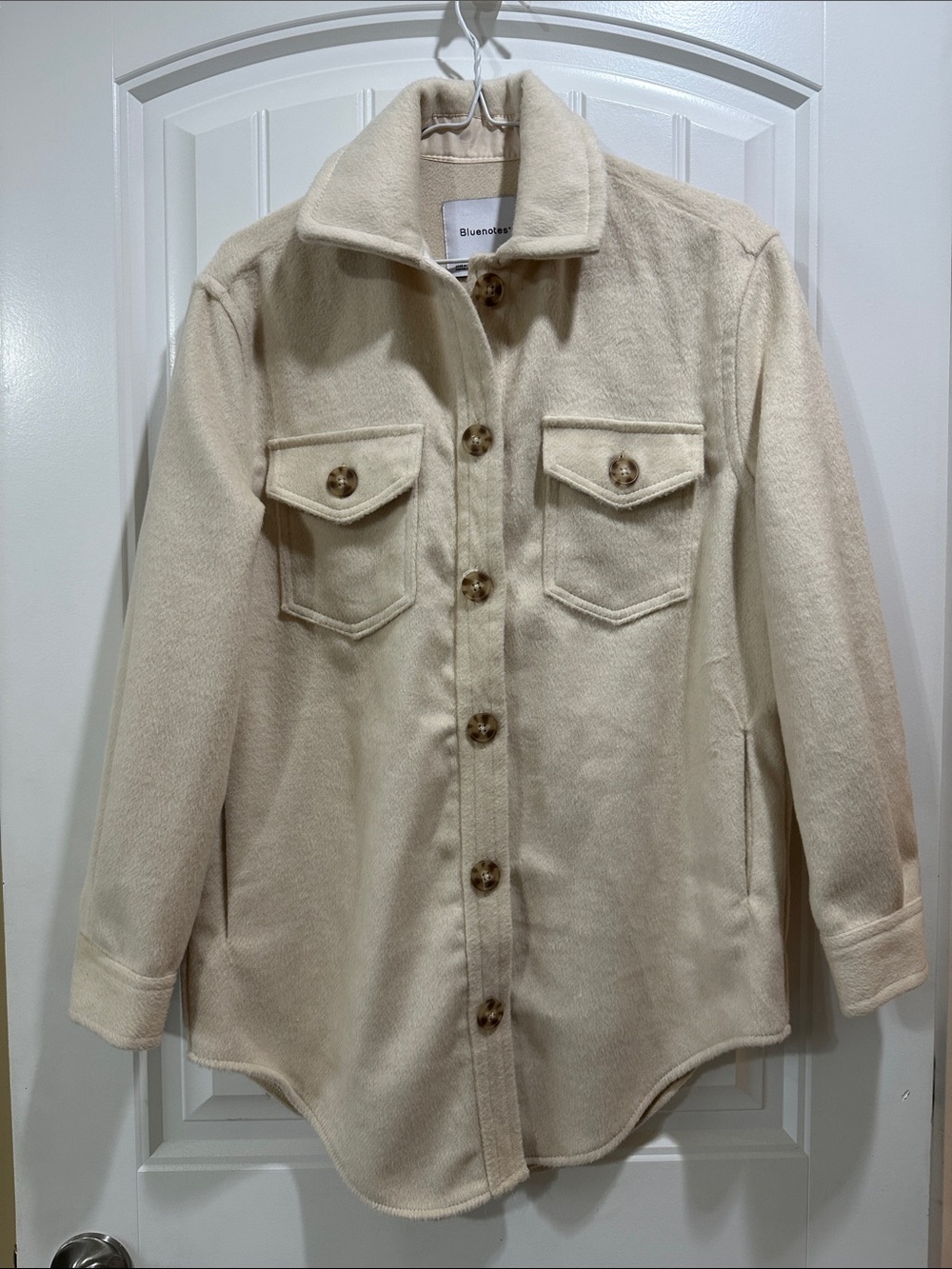 Bluenotes Cream Button-Front Shacket Jacket - Picture 3 of 4